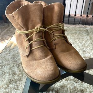 Faux suede ankle boots.